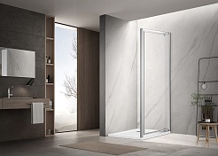 Aquatek Душевая дверь в нишу Ария 90x200 AQ ARI PI 09020CH профиль хром стекло прозрачное – фотография-3